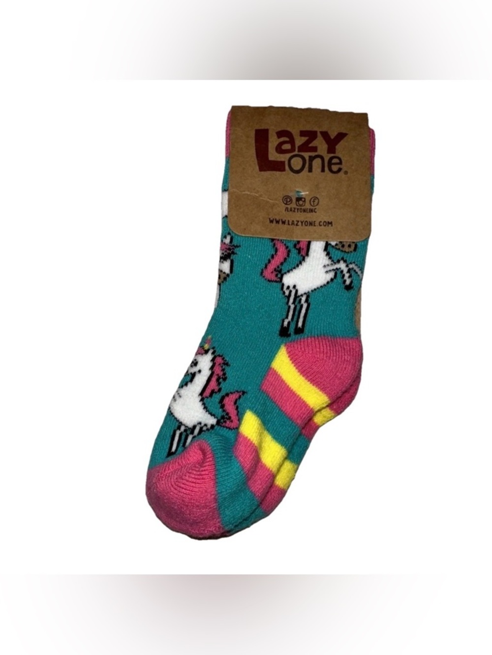 Lazy One Unicorn Crew Socks Infant 6-12 Months Multi Color Cotton Girly Whimsy